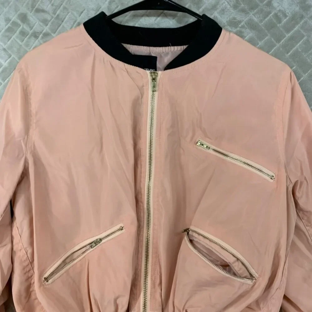 Better Be Womans Large Cropped Jacket Pink Full Zip Adjustable Sandy Grease